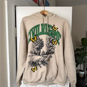 Civil Regime Cream Hoodie with Graphic Design